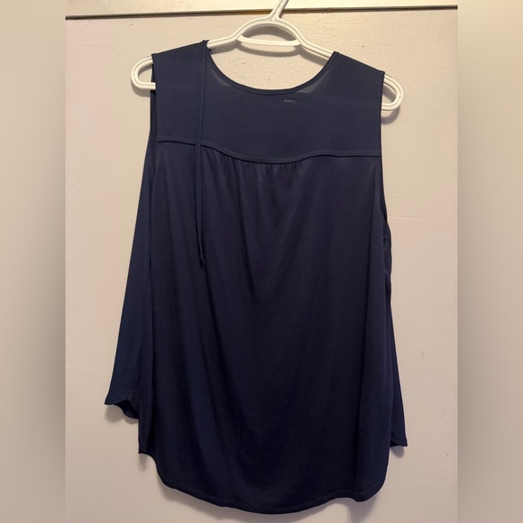 LOFT Deep Navy Sleeveless Blouse - Picture 2 of 5
